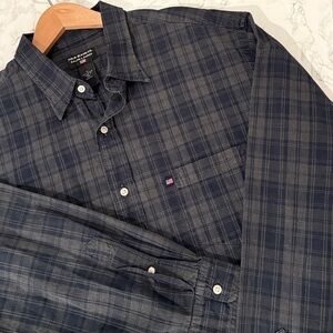 Polo Jeans Co Ralph Lauren Men’s XL Blue Green Plaid Flannel Button Down Shirt